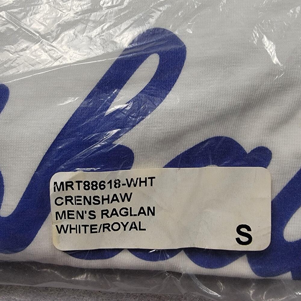 The Marathon Clothing Crenshaw Shirt Mens Small White Royal Raglan MRT88618 - Picture 6 of 10